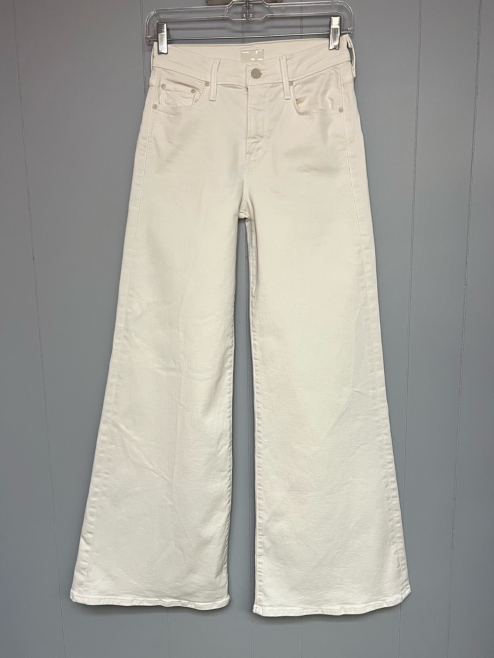 Mother The Twister Skimp Wide Leg Jeans Cream Puffs Size 25 - Picture 2 of 16